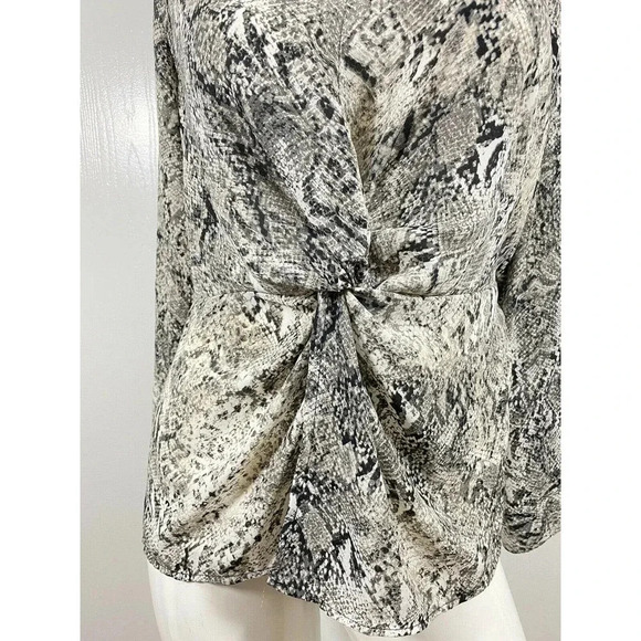 Apt. 9 snake print twisted t-shirt blouse shirt long sleeve - Picture 2 of 7